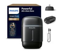 Philips Serie 700 Afeitadora eléctrica compacta, sistema Levanta y Corta, doble cuchilla SteelPrecision, cabezales Flex 4D, afeitado en seco y húmedo, recortador para nariz, funda de viaje, S792/06