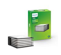 Philips Shades - Aplique de pared para exteriores (15 W, 2700 K, luz blanca cálida, resistente al agua, IP44, resistente al agua)