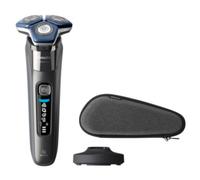 Philips Serie 7000 Afeitadora Eléctrica Hombre, Máquina de Afeitar Barba con Recortadora, 45 cuchillas, Para piel sensible, 60min de uso, En Seco y Húmedo, Recargable, Base Carga, S7887/35, Gris
