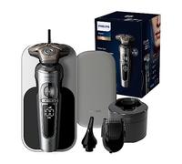 Philips Shaver Series 9000 Prestige - Afeitadora eléctrica en húmedo y seco, sistema de afeitado de elevación y corte, tecnología SkinIQ, estilizador de barba, recortador de nariz, almohadilla de
