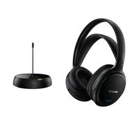 Philips SHC5200 Auriculares TV Inalámbricos, Supraaurales HiFi (Altavoz 32 mm, Transmisión Inalámbrica por FM, Banda Interior Auto-Ajustable, Completamente Recargable) Negro