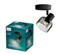 Philips Sleet - Foco LED decorativo (1 luz), bombilla E14 no incluida, Negro, IP20