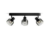 Philips Sleet - Foco LED decorativo (3 luces), bombilla E14 no incluida, Negro, IP20