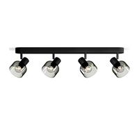 Philips Sleet - Foco LED decorativo (4 luces), bombilla E14 no incluida, Negro, IP20