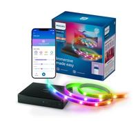 Philips Smart LED HDMI 2.0 Sync Box 4K con Retroiluminación para TV 75-85" | Requiere Entrada HDMI, Admite 4K a 60 Hz, Con Tira de Luces LED Inteligentes RGBIC, para TV, Cine, Música y Videojuegos