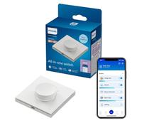 Philips Smart LED Interruptor Inteligente Giratorio Recargable, Blanco | Botones Personalizables, También funciona sin Wi-Fi, Fácil de Configurar, para Luces LED Inteligentes, Control por App y Voz