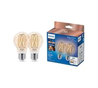 Philips Smart Lighting, Bombilla de Filamento LED A60 E27 Inteligente, E27, 806 lm, Blanco Ajustable 2700 K-6500 K, Regulable Baja, Connected by WiZ, Alexa, Google Home, Apple Home