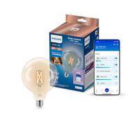Philips Smart Lighting, Bombilla de Filamento LED G95 E27 Inteligente, E27, 806 lm, Blanco Ajustable 2700 K-6500 K, Regulable Baja, Connected by WiZ, Alexa, Google Home, Apple Home