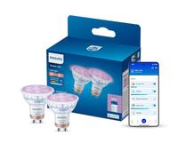 Philips Smart Lighting Bombillas GU10, Cristal, RGB, 2 Uds.