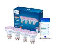 Philips Smart Lighting Bombillas GU10, Cristal, RGB, 4 Uds.