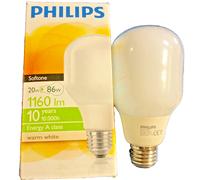 Philips SOFTONE Bombilla Edison Warm White 20W E27 230V 1160 Lúmenes 10.000h T65