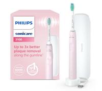 Philips Sonicare 3100, cepillo dental eléctrico, sónico, sensor de presión y temporizador, estuche de viaje, rosa chicle, modelo HX3673/11, Rosa