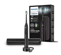 Philips Sonicare 4100 Cepillo dental eléctrico, para adultos, con 1 cabezal de cepillado sónico, W2 Optimal White en negro, estuche de viaje compacto y cargador USB, modelo HX3683/54
