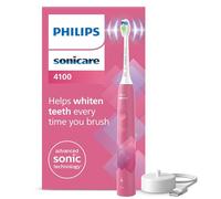 Philips Sonicare 4100, cepillo dental eléctrico, sónico con dos modos, sensor de presión y temporizador, rosa paraíso prismático, modelo HX3689/41, Rosa