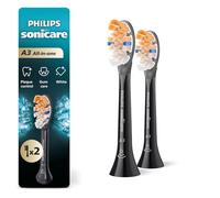 Philips Sonicare Cabezal de cepillo de dientes todo en uno A3, HX9092/95, 2 unidades, color negro