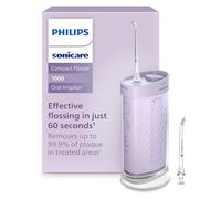 Philips Sonicare Compact Flosser 1000, irrigador dental portátil con 3 modos de hilo dental, irrigador bucal impermeable IPX7, apto para viajes, morado, modelo HX3333/23