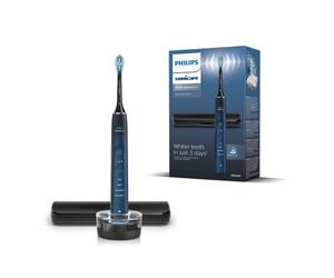 Philips Sonicare DiamondClean 9000 Series Power Cepillo de dientes eléctrico Edición Especial - Cepillo sónico, azul oscuro, 1 cabezal de cepillo de control de placa C3 Premium (modelo HX9911/88)