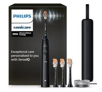 Philips Sonicare DiamondClean 9900 Prestige cepillo dental eléctrico, con SenseIQ y app, 5 modos, 3 intensidades, estuche de viaje cargador, negro, modelo HX9992/43, Negro, 4 Cabezales