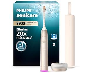 Philips Sonicare DiamondClean Prestige 9900: cepillo dental eléctrico sónico con un cabezal de cepillado Premium All-in-One A3 y estuche de carga en color champán modelo HX9992/11