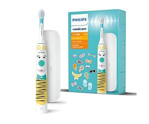 Philips Sonicare For Kids - Cepillo Dental Eléctrico Edición Design a Pet con Pegatinas de Mascotas para Niños, Estuche de Viaje Compacto y Cargador USB modelo HX3603/01