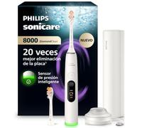 Philips Sonicare Next-Generation DiamondClean 8000 Cepillo de dientes eléctrico - con Smart Pressure Feedback y 15 ajustes, blanco talco, HX8312/11