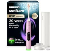 Philips Sonicare Next-Generation DiamondClean 8000 Cepillo de dientes eléctrico - con Smart Pressure Feedback y 15 ajustes, rosa flor, HX8311/15