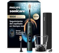 Philips Sonicare Next-Generation DiamondClean 9000 Cepillo de dientes eléctrico - con Smart Coverage Feedback, Smart Pressure Feedback y 21 ajustes, verde medianoche, HX9214/84