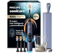 Philips Sonicare Next-Generation DiamondClean 9900 Prestige Cepillo de dientes eléctrico - con SenseIQ, Smart Coverage Feedback, Smart Pressure Feedback y 24 ajustes, azul tormenta, HX9815/98