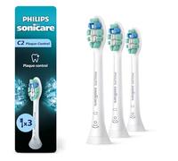 Philips Sonicare Optimal C2 Plaque Control - Cabezales de cepillo de dientes con control de placa, 3 unidades, blanco, HX9023/65