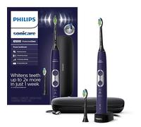 PHILIPS Sonicare Protective Clean 6500 - Cepillo de dientes eléctrico recargable con estuche de viaje de carga y cabezal de cepillo extra, morado profundo, 2 unidades