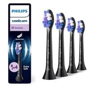 Philips Sonicare S2 Sensitive, pack de 4 cabezales para cepillo eléctrico, negro, HX6054/88