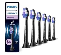 Philips Sonicare S2 Sensitive, pack de 6 cabezales para cepillo eléctrico, negro, HX6056/88