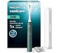 Philips Sonicare Serie 3100 - Cepillo dental sónico con sensor de presión, 3 niveles de intensidad, EasyStart, SmarTimer, autonomía de 14 días, estuche, verde bosque, HX4033/26, [Nuevo]