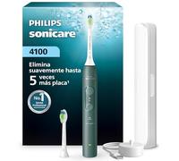 Philips Sonicare Serie 4100 - Cepillo dental sónico con sensor de presión, 4 ajustes de cepillado, EasyStart, SmarTimer, autonomía de 21 días, estuche, verde bosque, HX4042/46, [Nuevo]