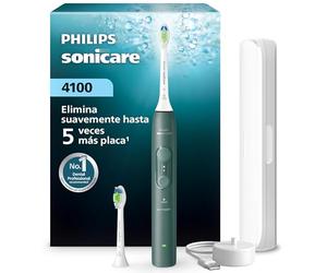 Philips Sonicare Serie 4100 - Cepillo dental sónico con sensor de presión, 4 ajustes de cepillado, EasyStart, SmarTimer, autonomía de 21 días, estuche, verde bosque, HX4042/46, [Nuevo]