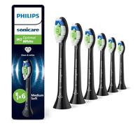 Philips Sonicare W2 Optimal Black Medium Soft - Cabezal de cepillo de dientes (6 unidades)