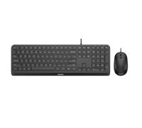 Philips SPT6207BL - Juego de Teclado y ratón con Cable USB 2.0, diseño ergonómico y Sensor de 1200 dpi, clics silenciosos, para usuarios diestros y Zurdos, Compatible con PC, Mac, Color Negro