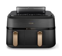 Philips Steam Airfryer 5000 Series Dual Basket - Airfryer & Vaporera en un dispositivo, 9 L, tecnología RapidAir Plus, 19 funciones de cocción, 90% menos de grasa, 2 cestas, limpieza a vapor (NA552/00