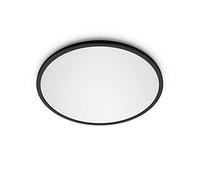 Philips - Plafón Philips Superslim, lámpara LED de techo funcional, color negro, luz blanca cálida regulable, 27K - 15W