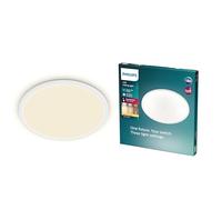 PHILIPS Superslim Plafón LED de Techo Redondo Ultrafino, Blanco | 18W, Luz Blanca Cálida Regulable 2700K, Tecnología EyeComfort, 3 Escenas de Iluminación, Fácil Control e Instalación, 30cm
