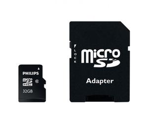 Philips Tarjeta de Memoria Micro SDHC - 32 GB Clase 10 con Adaptador