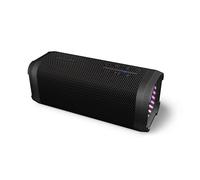 Philips TAS2000B Altavoz Inalámbrico Bluetooth con Juego de Luces LED, Bass+ de 20W, Auracast, 20h Reproducción, Resistencia Salpicaduras IPX5, Reproducción USB, Micro, Control por App - Negro