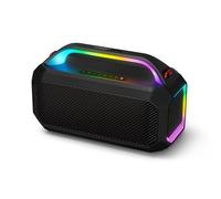 Philips TAS7000EB Altavoz Inalámbrico Bluetooth con Salida Máx.100 W, Bass+, Luces LED, Auracast, IP67, 24 H Reproducción, Batería Externa, Entrada Micro, Batería Intercambiable - Negro