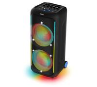 Philips TAX5000E Altavoz Bluetooth para Fiestas 200W Máx., Bass+, Luces, Batería 14H, TWS y Auracast, Entradas Micro/Guitarra, Protección Salpicaduras IPX4, USB, AUX, Control por App, Wheels & Handle