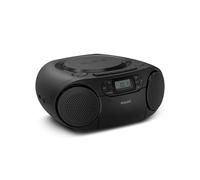 Philips TAZ2200 Reproductor CD portátil y de Casete, Radio FM, Bluetooth 6.0, Reproducción USB, Entrada Audio, Graves dinámicos, Altavoces estéreo de 6W, Corriente/batería, Asa de Transporte - Plata