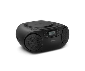 Philips TAZ2200 Lettore CD portatile con lettore Cassette | Radio FM, Bluetooth 6.0, riproduzione USB, ingresso audio, Dynamic Bass Boost, altoparlanti stereo 6 W