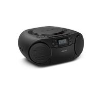 Philips TAZ2500 Reproductor CD portátil y reproductor casete, Radio DAB+/FM, Bluetooth 6.0, Reproducción USB, Entrada Audio, Graves dinámicos, Altavoces estéreo, Alimentación corriente/batería - Negro