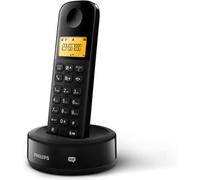 Philips Teléfono Inalámbrico, D1651B/01, DECT, Doméstico, Conexión de Línea Fija, Contestador Automático, Negro
