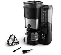 PHILIPS Todo en 1 Cafetera de goteo - molinillo cónico incorporado para granos frescos - preparación en jarra de vidrio de 1,25 L o directamente en taza