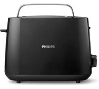 Philips Tostadora de pan 2 Ranuras, 8 Ajustes, Calientabollos, Negro